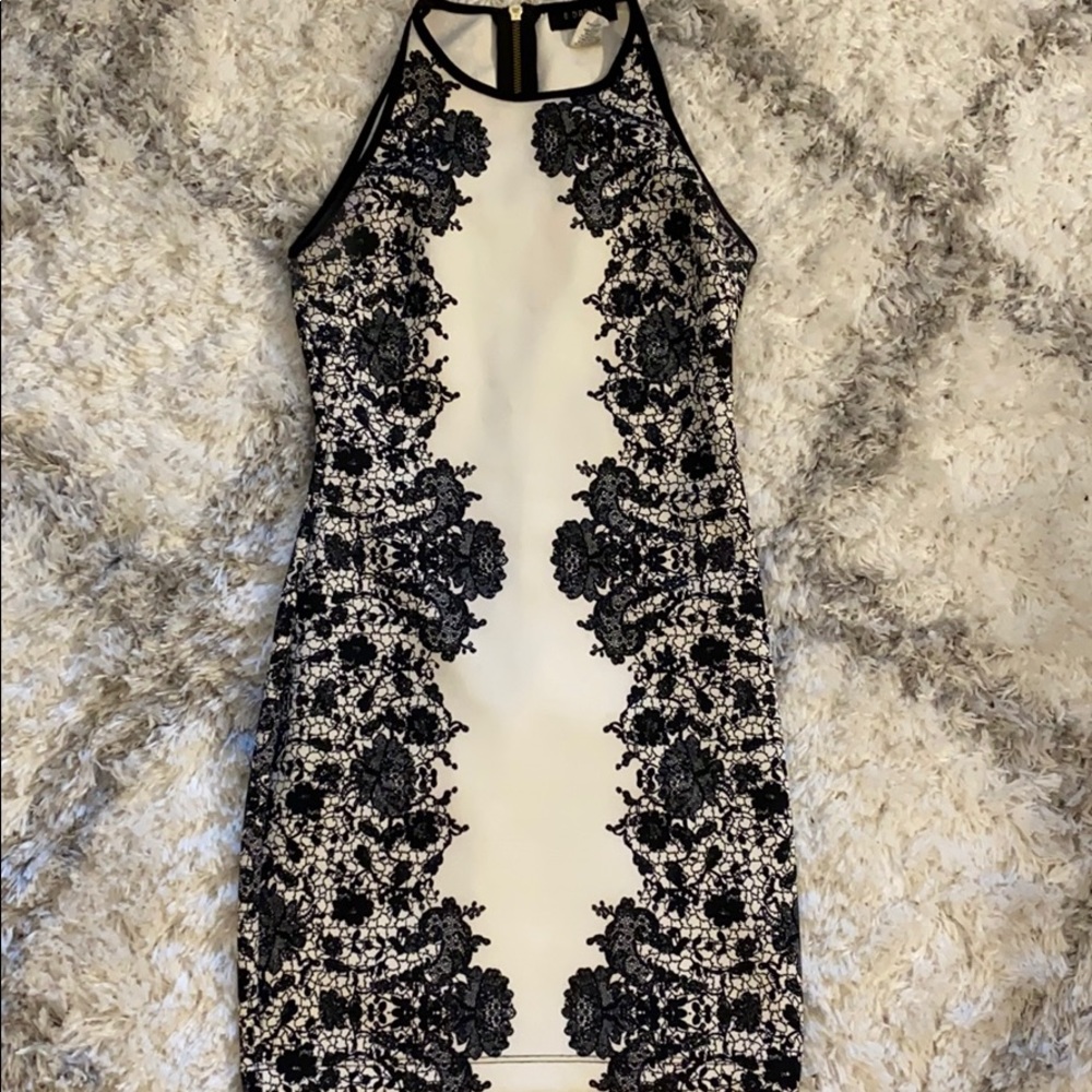 Lace black and white dress